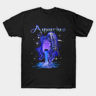 Aquarius Astrology Zodiac Constellation Art Design T-Shirt